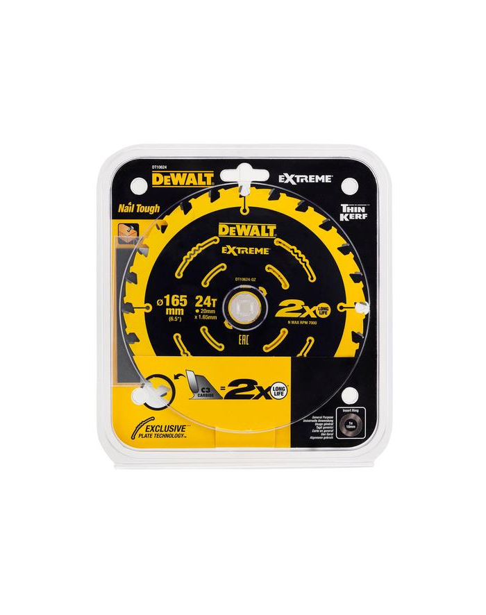 dewalt tarcza pilarska pilarek akumulatorowych 165 x 20 mm, 24 zęby główny