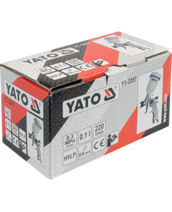 YATO PISTOLET LAKIERNICZY Z GÓRNYM ZBIORNIKIEM HVLP 0,8mm 0,1L 2357