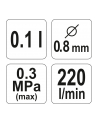 YATO PISTOLET LAKIERNICZY Z GÓRNYM ZBIORNIKIEM HVLP 0,8mm 0,1L 2357 - nr 3