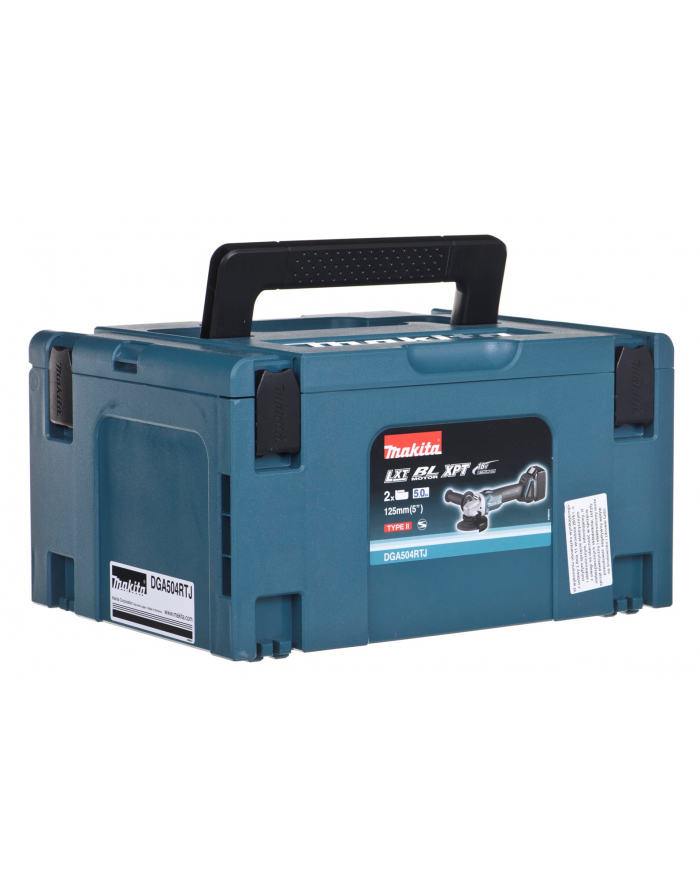 MAKITA SZLIFIERKA KĄTOWA 18V 125mm 2 x 5,0Ah LI-ION BEZSZCZOTKOWA WALIZKA MAKPAC DGA504RTJ główny