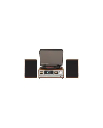 Retro wieża stereo Denver MRD-52 z gramofonem light wood