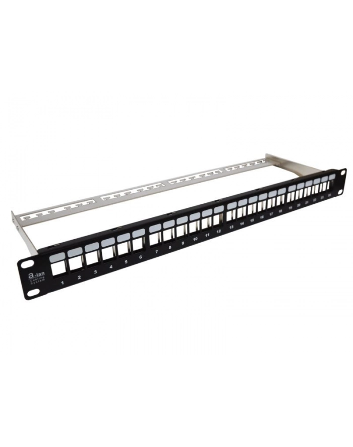 a-lan Patch panel pusty 19''; MODULARNYny 24 porty 1U z podporą, niewyposażony ALANTEC główny