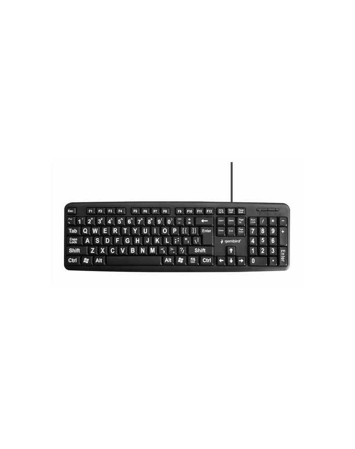 KEYBOARD STANDART USB ENG BIG/LETT BLACK KB-US-103 GEMBIRD główny