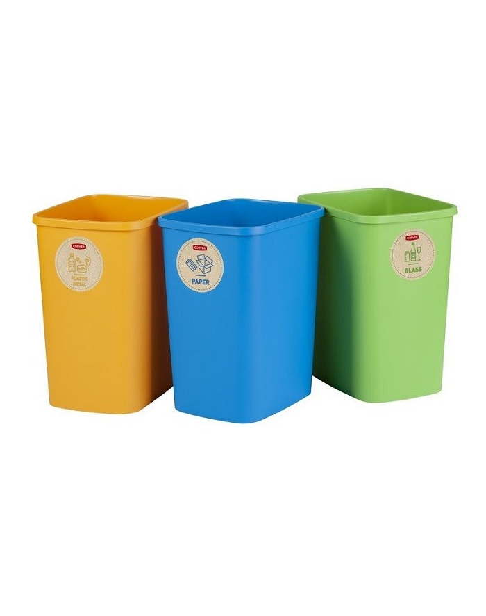 CURVER ZESTAW KOSZY 3X25L ECO FRIENDLY   /NIEBIESKI, ZIELONY, ŻÓŁTY główny