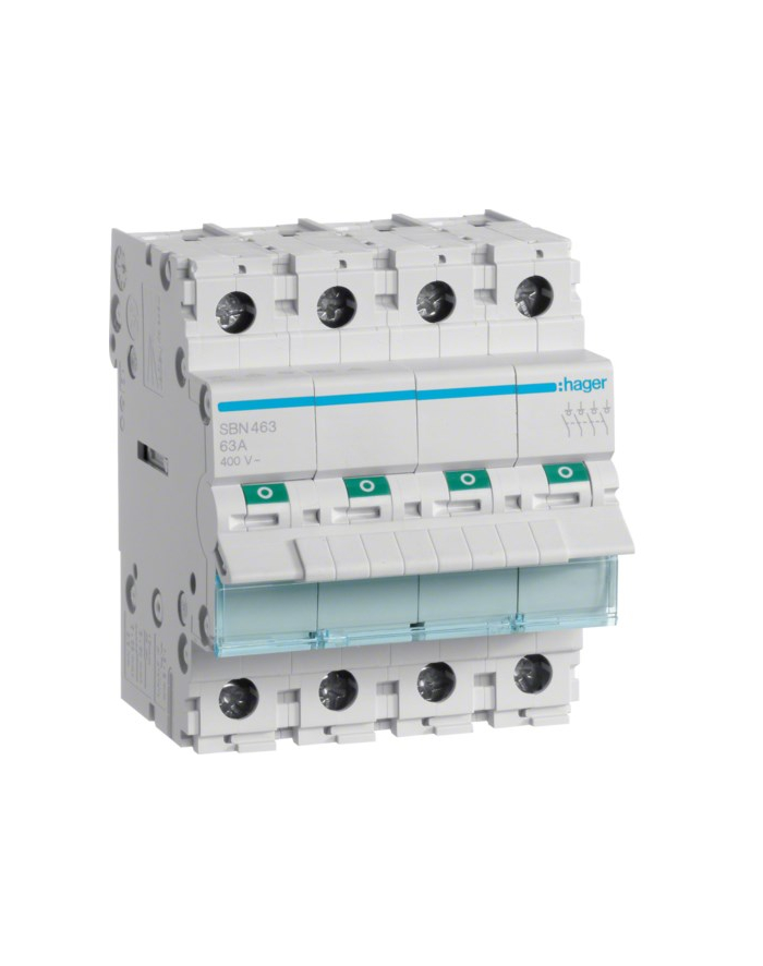 hager SBN463 ROZŁĄCZNIK IZOLACYJNY 63A 4P 4M 400V AC główny