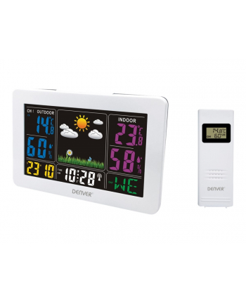 Kolorowa stacja pogodowa Denver WS-540 z czujnikiem zewnętrznym biała