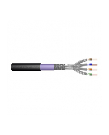 Kabel instalacyjny zewnętrzny suchy DIGITUS kat7, S/FTP, AWG 23/1, PE/LSOH, 100m, czarny