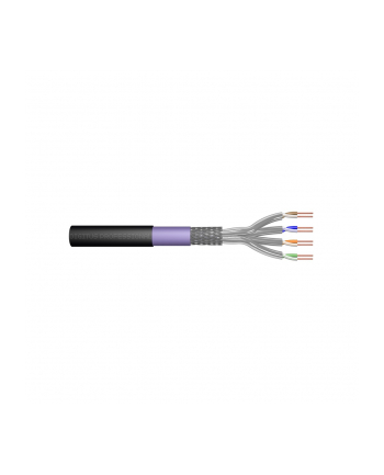Kabel instalacyjny zewnętrzny suchy DIGITUS kat7, S/FTP, AWG 23/1, PE/LSOH, 100m, czarny