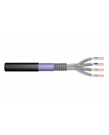 Kabel instalacyjny zewnętrzny suchy DIGITUS kat7, S/FTP, AWG 23/1, PE/LSOH, 100m, czarny