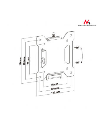 Uchwyt do telewizora Maclean, max VESA 100x100, 13-27'';, 20kg, czarny, MC-596 nr 2