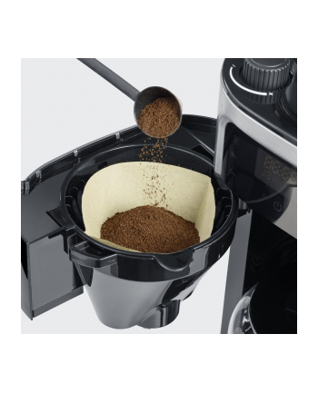 Severin KA 4813, Przelewowy ekspres do kawy, Ziarna kawy, Kawa mielona, Wbudowany młynek, 1000 W, Czarny, Stal nierdzewna