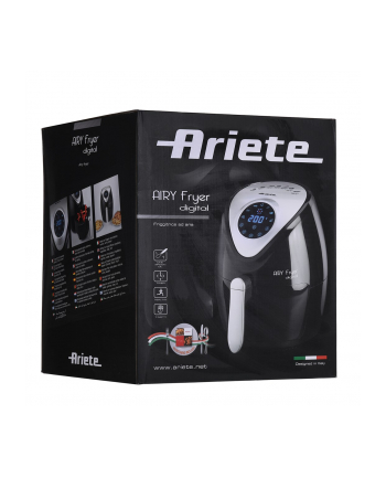 Ariete 4616/00, Frytkownica na gorące powietrze, 26 L, 200 °C, 60 min, Pojedyncza, Czarna, Srebrna