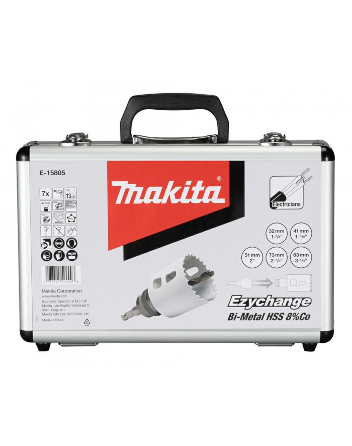 MAKITA ZESTAW OTWORNIC DLA ELEKTRYKÓW BIM '';EZYCHANGE''; 7szt (32,41,51,73,83MM)+ADAPTER+ główny