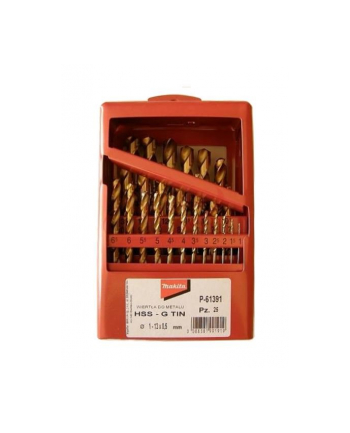 makita ZESTAW WIERTEŁ TYTAN HSS-G TIN 25szt 1-13mm