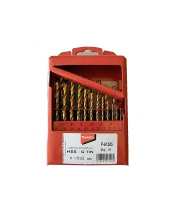 makita ZESTAW WIERTEŁ TYTAN HSS-G TIN 19szt 1-10mm