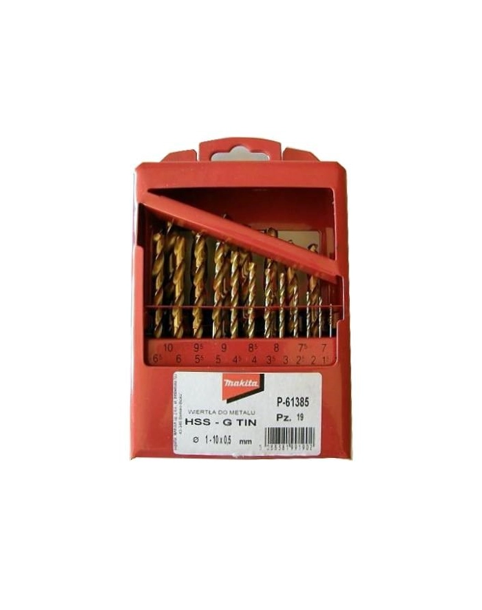 makita ZESTAW WIERTEŁ TYTAN HSS-G TIN 19szt 1-10mm główny