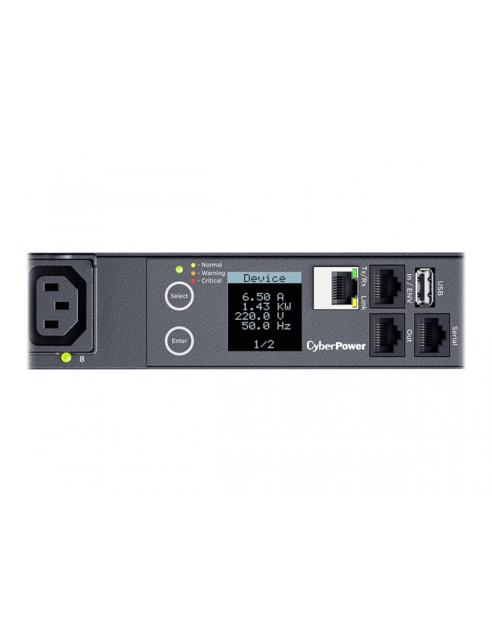 CyberPower PDU41005 rozdzielacz zasilania PDU 8 x gniazdo sieciowe 1U Czarny główny