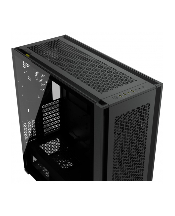 corsair Korsarz | Obudowa komputera ze szkła hartowanego | PRZEPŁYW POWIETRZA 7000D | Szyba boczna | Czarny | Pełna wieża | Zasilacz w zestawie Nie | Format ATX