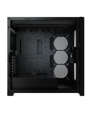 corsair Korsarz | Obudowa komputera ze szkła hartowanego | Przepływ powietrza iCUE 5000D RGB | Szyba boczna | Czarny | Wieża środkowa | Zasilacz w zestawie Nie