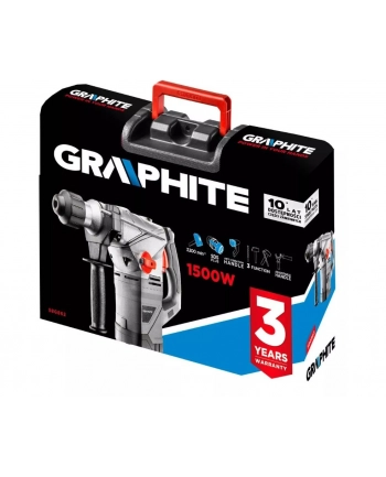 Młot udarowy 1500W Graphite SDS+ z walizką
