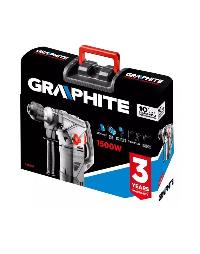 Młot udarowy 1500W Graphite SDS+ z walizką główny