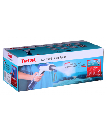 TEFAL | DT6130E0 | Parownica do ubrań | Ręczny | 1300 W | 0,07 L | 20 g/min | Niebieski/Biały