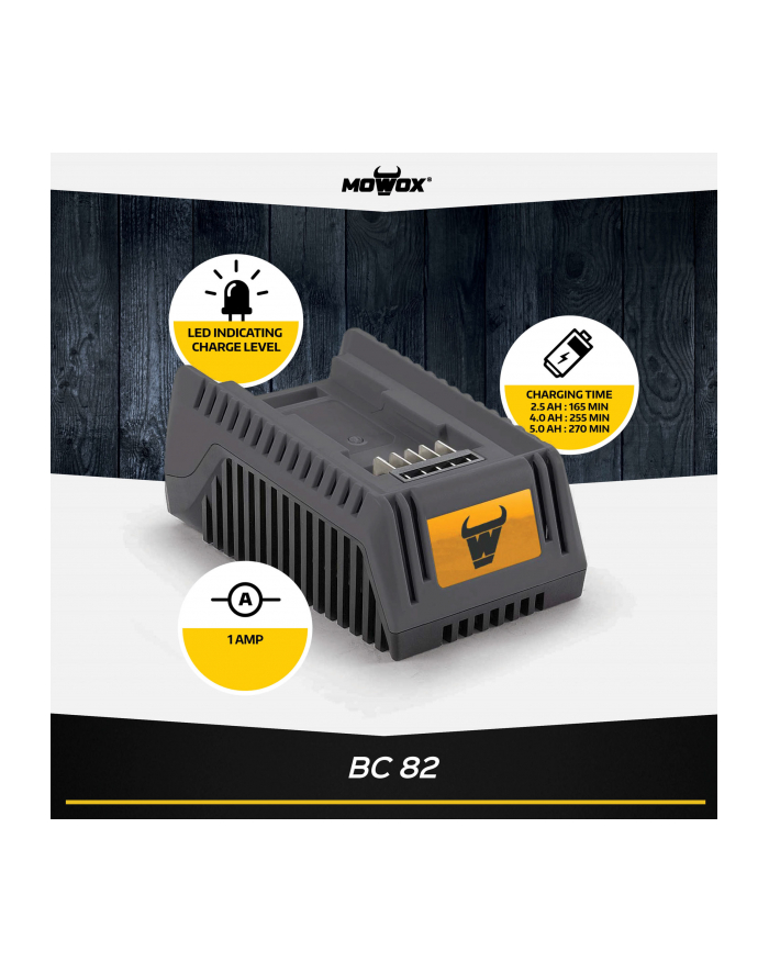 MoWox | Ładowarka 1 A, 60W, pasuje do akumulatora litowo-jonowego Mowox 40V | BC 82 główny