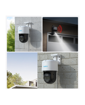 Reolink | Kamera bezpieczeństwa PoE z dwoma obiektywami i automatycznym śledzeniem 4K z inteligentnym wykrywaniem | Seria TrackMix P760 | Kamera PTZ | 8 MP | 2,8 mm/F1,6 | Stopień ochrony IP65 | H264/H265 | Micro SD, maks 256 GB
