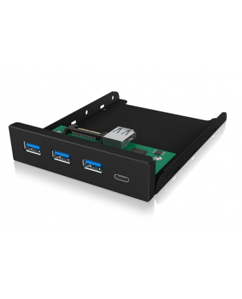 raidsonic ICY-BOX 3,5''; Panel przedni 4-portowy port USB 30, 3x Type-A, 1x Type-C czarny Wymaga (dodatkowego) 20-pinowego złącza USB 3