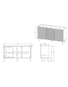 cama meble Komoda 3D2SZ ONDA 150x45xH85 zieleń - nr 4