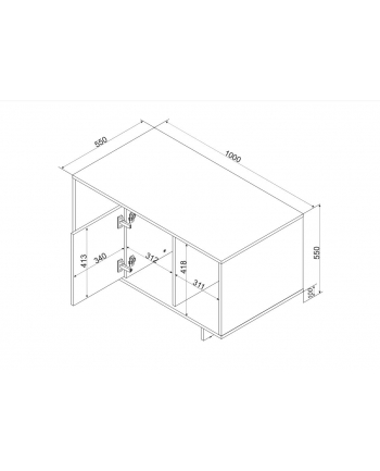 cama meble Stolik kawowy/ława ALMA 100x55xh55 kaszmir