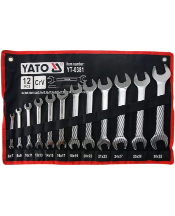 YATO KLUCZE PŁASKIE SATYNOWANE 12 elem 6-32mm ETUI  0381