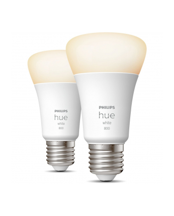 Philips Hue | Hue W 9W A60 E27, op 2szt | E27 | 9 W | Ciepła biel 2700K | Bluetooth i Zigbee