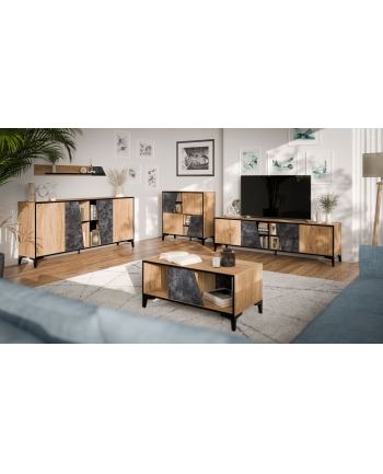 cama meble Półka OVO 130x20xH15 dąb/beton