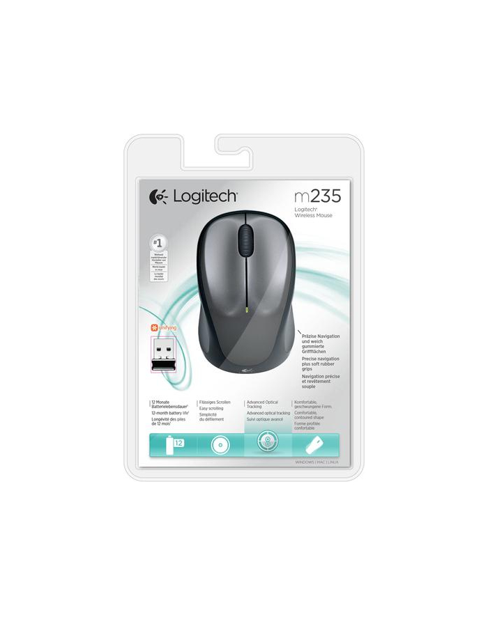 MYSZ USB OPTICAL WRL M235 GREY 910-002201 LOGITECH główny
