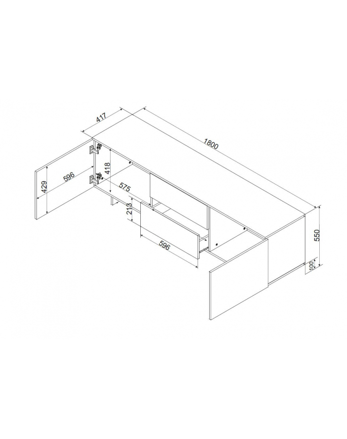 cama meble Szafka RTV 2D2S ALMA 180x41,5xH55 kaszmir główny