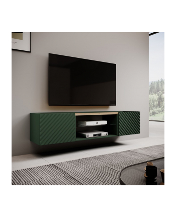 cama meble Szafka RTV EF ONDA 180,5x40xH58,39 zieleń (stojąca lub wisząca)