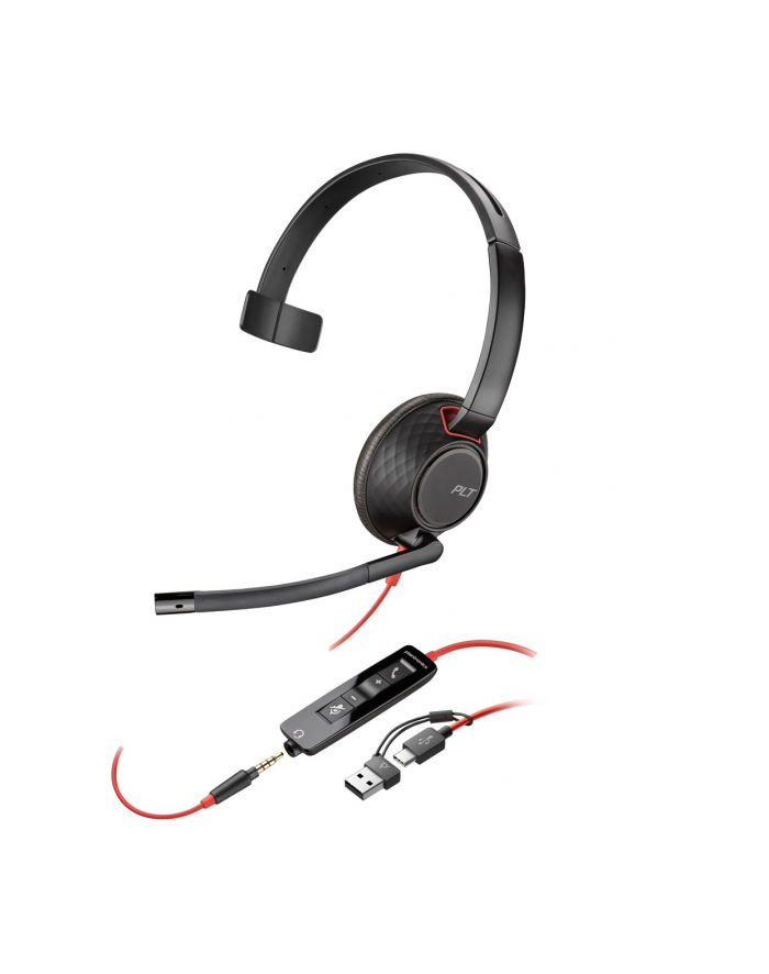 hp Poly Blackwire 5210 Monaural USB-C Headset +35mm Plug +USB-C/A Adapter główny