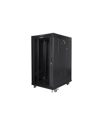 SZAFA INSTALACYJNA RACK STOJĄCA 19''; 22U 800X1000 CZARNA DRZWI SZKLANE LCD LANBERG (FLAT PACK) V2