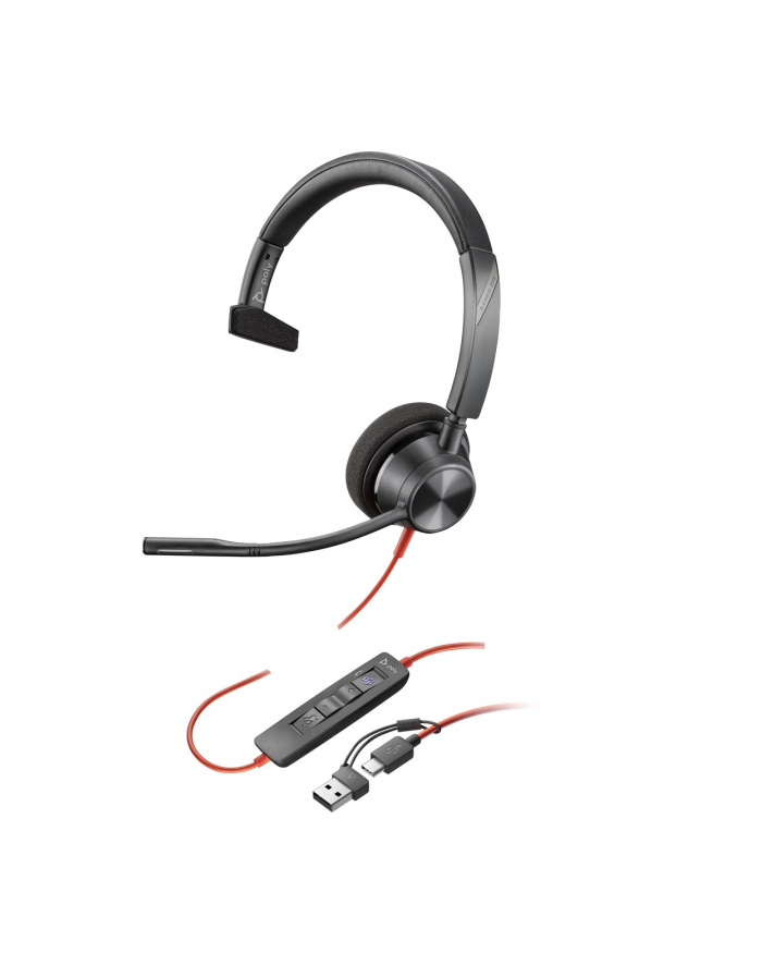 Poly Blackwire 3310 Monaural Microsoft Teams Certified USB-C Headset +USB-C/A Adapter główny