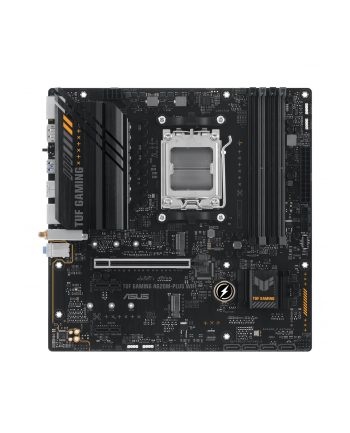 Asus | TUF GAMING A620M-PLUS WIFI | Rodzina procesorów AMD | Gniazdo procesora AM5 | Moduły DIMM DDR5 | Gniazda pamięci 4 | Obsługiwane interfejsy dysków twardych SATA, M2 | Liczba złączy SATA: 4 | Chipset AMD A620 | Karta Micro-ATX