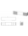 cama meble Szafka RTV LARA 183x35x37 czarny mat + czarny kominek - nr 4