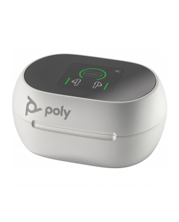 hp poly Poly Voyager Free 60+ UC M White Sand Earbuds +BT700 USB-C Adapter +Touchscreen Charge Case