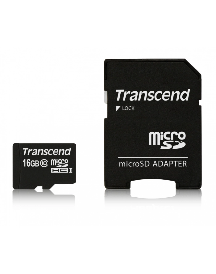Transcend karta pamięci Micro SDHC 16GB Class 10 + Adapter główny