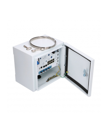 Extralink Minos | Zewnętrzny switch PoE | 8x RJ45 1000Mb/s PoE, 2x SFP, 200W, L2, aktywne chłodzenie