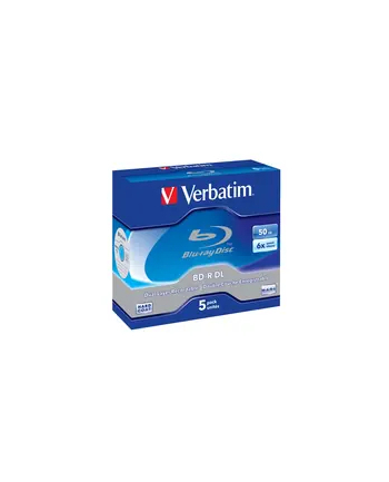 verbatim BD-R 2X DOUBLE LAYER 50GB PACK5/RW 1 TIME-PACK 5 UNITS