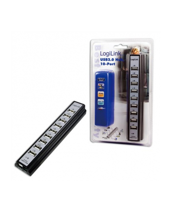 Hub USB LogiLink UA0096 10xUSB 20 aktywny czarny nr 1