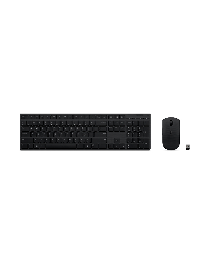 Lenovo | Profesjonalna bezprzewodowa ładowalna klawiatura i mysz combo | Zestaw klawiatury i myszy | Łączność bezprzewodowa | Mysz w zestawie | litewski | Łączność Bluetooth | Szary główny