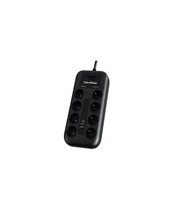 CyberPower Tracer III P0820SUF0-FR ochrona przeciwprzepięciowa Czarny 8 x gniazdo sieciowe 200 - 250 V 1,8 m