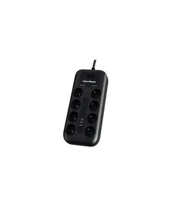 CyberPower Tracer III P0820SUF0-FR ochrona przeciwprzepięciowa Czarny 8 x gniazdo sieciowe 200 - 250 V 1,8 m